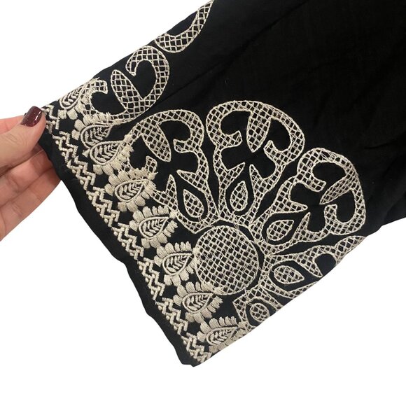 THML Maura Embroidered Black White Boho Kimono NWT Size S - Picture 2 of 10